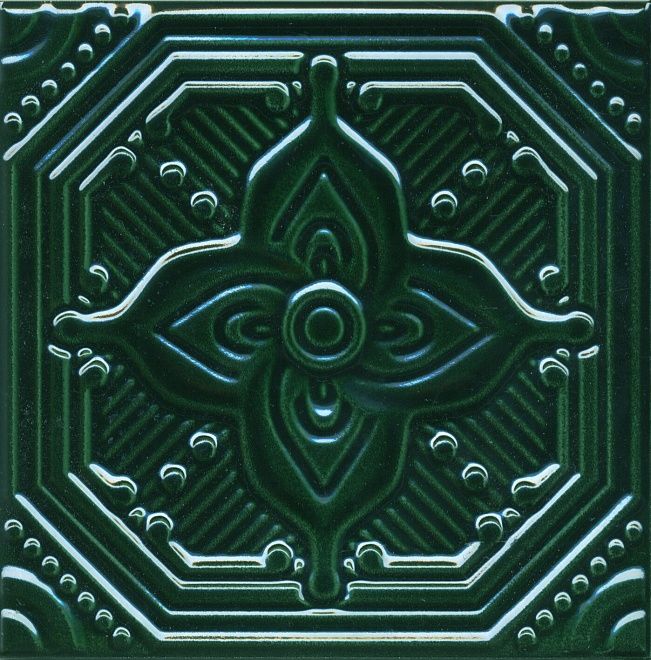 Керамическая плитка Декор Салинас зеленый 15x15