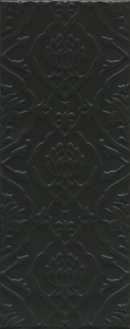Керамическая плитка Альвао структура черный 20x50