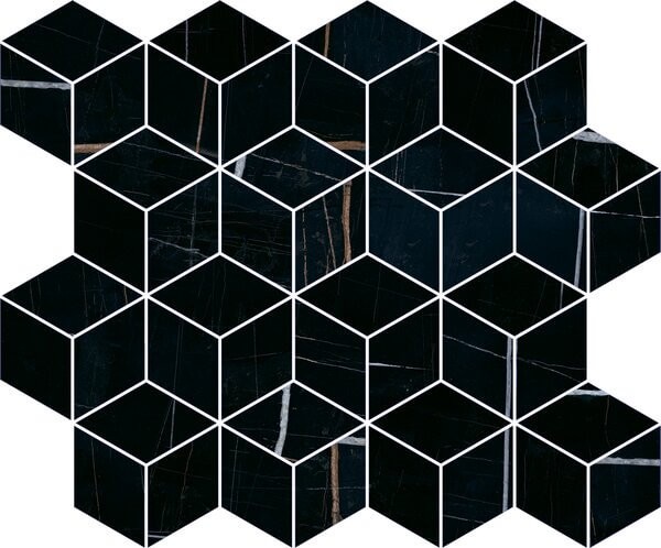 Керамогранит Декор Греппи черный мозаичный 37.5x45