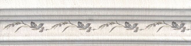 Керамическая плитка Бордюр Багет Кантри Шик белый декорированный 5x20