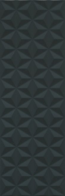 Керамическая плитка Диагональ черный структура обрезной 25x75