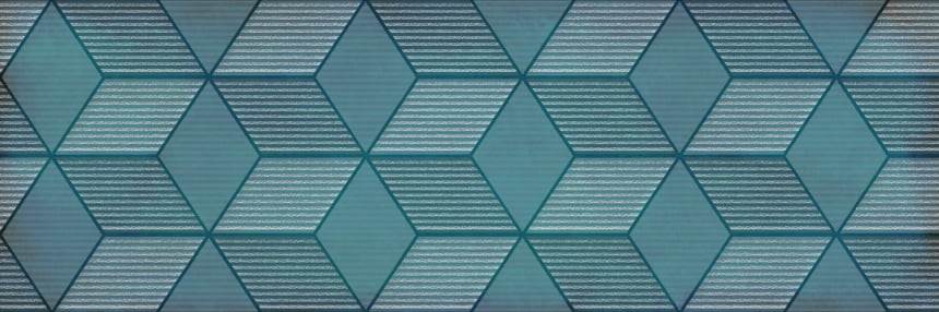 Керамическая плитка Парижанка декор гексагон бирюзовый 20x60