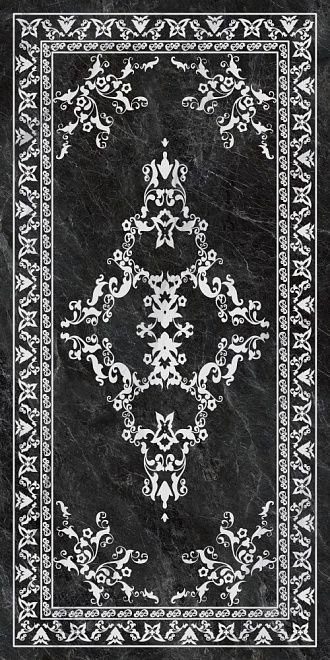 Керамогранит Риальто серый тёмный декорированный лаппатированный 119,5x238,5