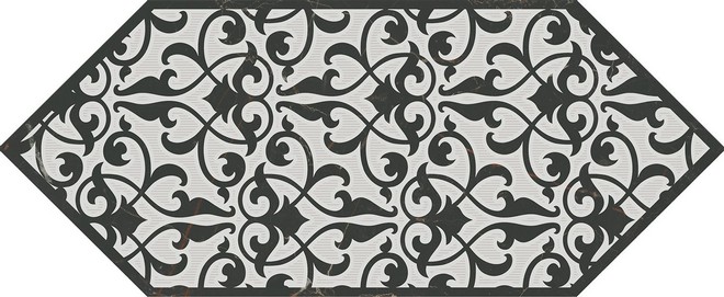 Керамическая плитка Декор Келуш 2 черно-белый 14x34