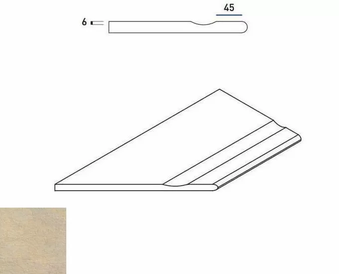 Керамогранит СЭНД БОРТИК 30x60 С ВЫЕМКОЙ ЗАКРУГ.ЛЕВ 30x60
