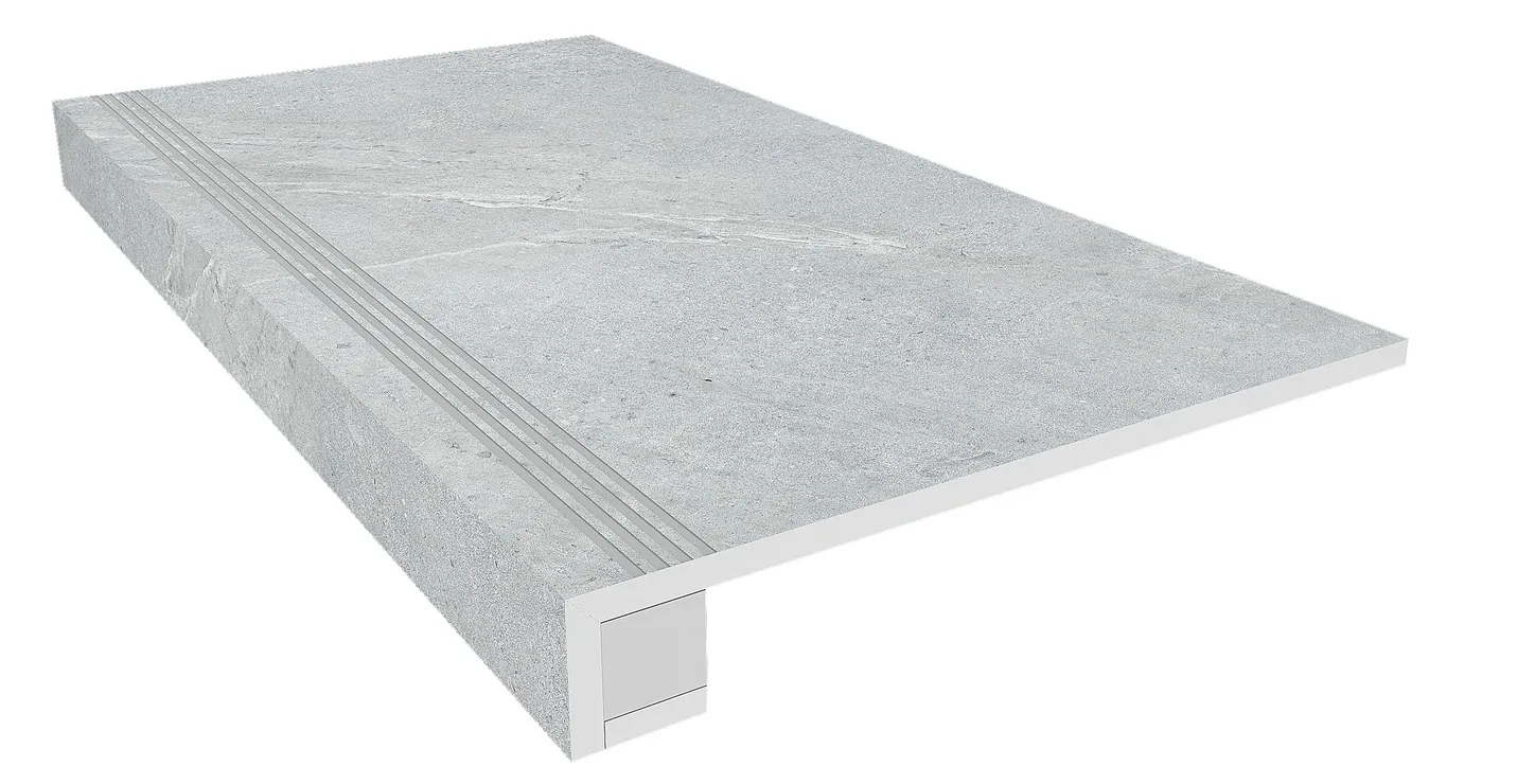 Ступени Комплект estima ka01 ametis kailas grey (33x120 непол. прямоугол. бортик с насечками + Подступенок 14,5x120) 33x120