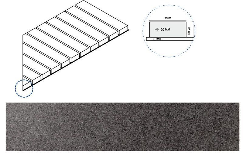 Керамогранит карбон решётка стрим 20 пр 25x60