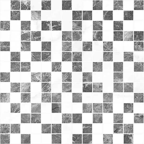 Мозаика crystal серый+белый 30x30