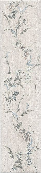 Керамогранит Кантри Шик белый декорированный 9,9x40,2