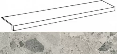 Ступени Континуум Стоун Грэй ступ. фронт 33x160