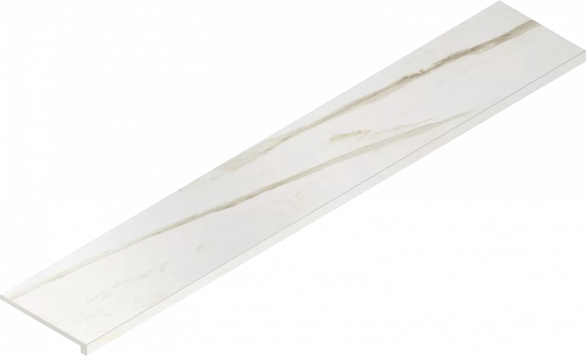 Ступени Италон Стелларис Каррара Айвори угловая правая 620070002623 белый 33x160