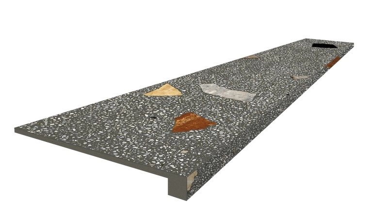 Ступени coliseumgres Палладио Блэк фронтальная 620070002370 черный 33x120