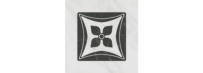 Керамическая плитка Декор Келуш 2 грань черно-белый 9,8x9,8