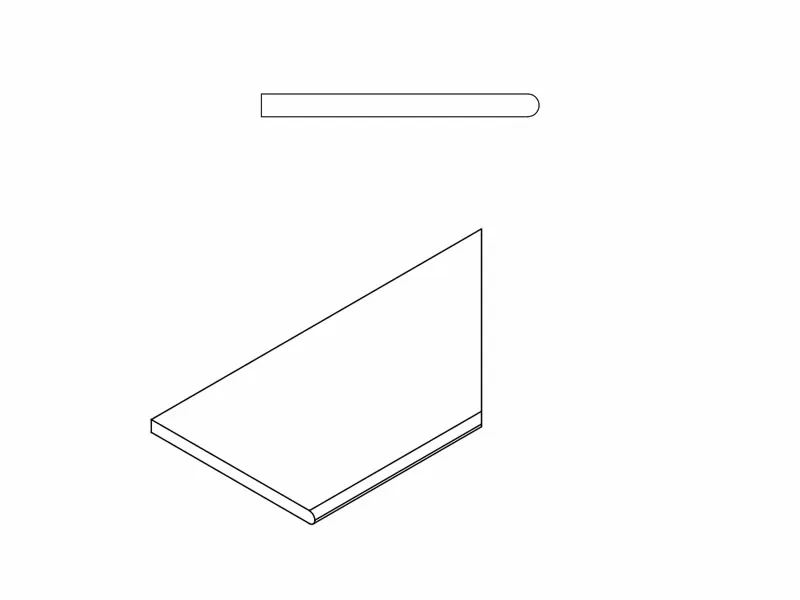 Бортик Италон Авангард x2 Блэк закругленный правый 620090001166 черный 30x120
