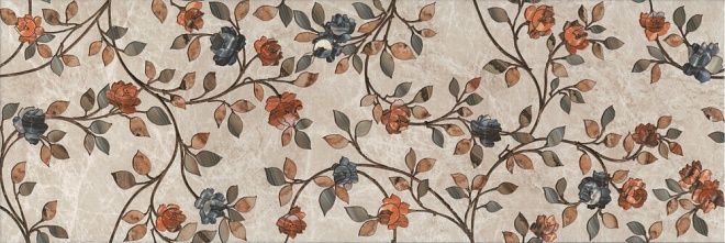 Керамическая плитка Декор Гран-Виа цветы обрезной 30x89,5