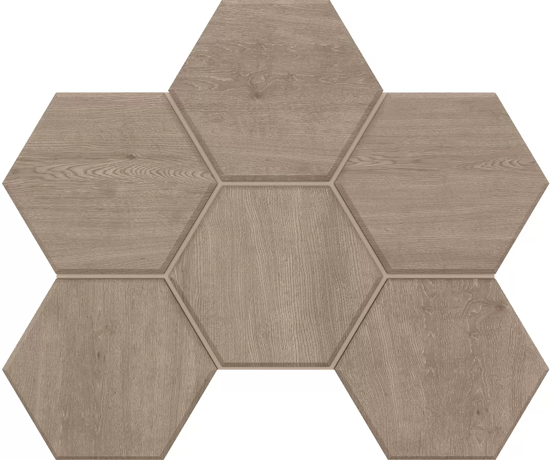 Мозаика estima cw02 classic wood hexagon dark grey серый 25x28.5