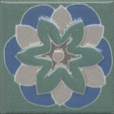 Керамическая плитка вставка анвер 6 зеленый 4,85x4,85