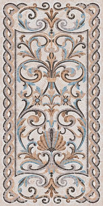 Керамическая плитка Мозаика беж декорированный лаппатированный 119,5x238,5