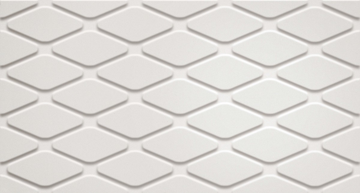 Керамическая плитка 3d white rhombus matt 30,5x56