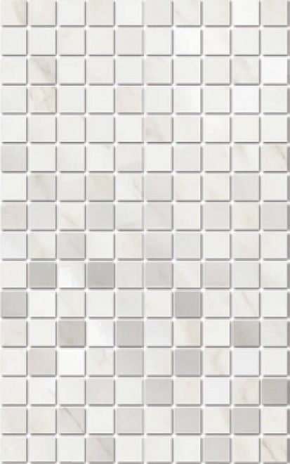 Керамическая плитка Декор Гран Пале белый мозаичный 25x40
