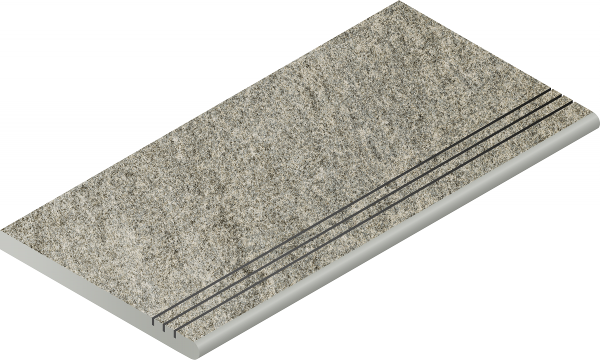 Ступени Нордика Сильвер закругленная грип 620040000164 серый 30x60