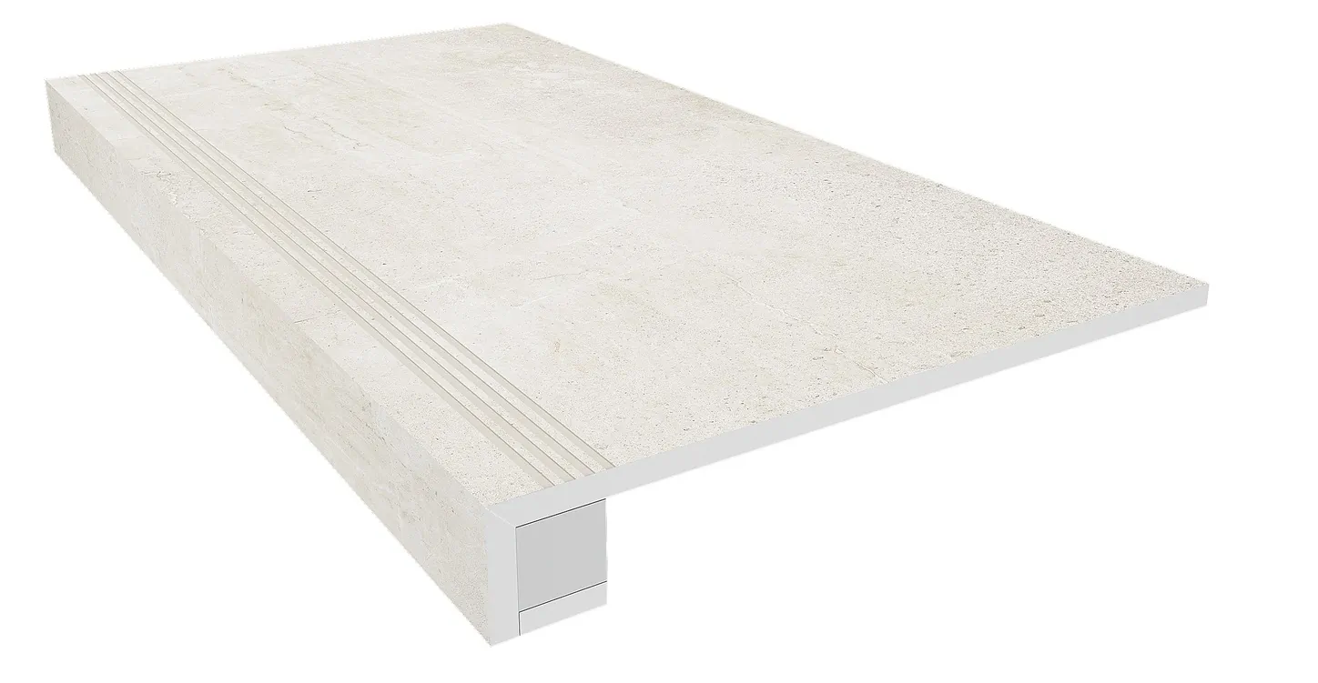 Ступени Комплект estima ka00 ametis kailas ivory (33x120 непол. прямоугол. бортик с насечками + Подступенок 14,5x120) 33x120
