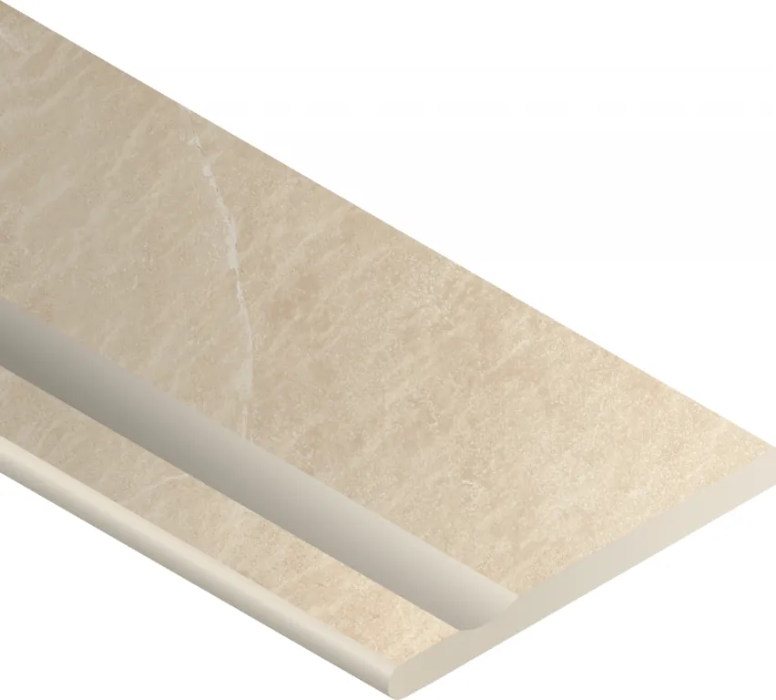 Бортик Италон Материя x2 Магнезио с выемкой закругленный левый 620090001201 бежевый 30x120