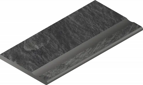 Бортик Италон Материя x2 Титанио с выемкой закругленный 620090001198 черный 30x120