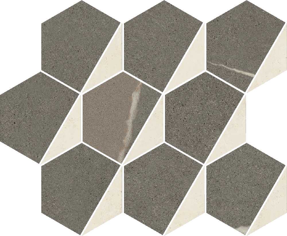 Мозаика hexagon warm 25.4x31