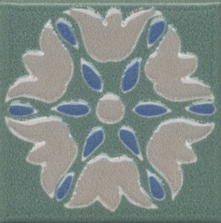 Керамическая плитка вставка анвер 8 зеленый 4,85x4,85