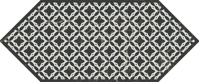 Керамическая плитка Декор Келуш 1 черно-белый 14x34