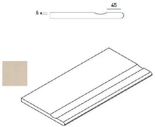 Керамогранит МАГНЕЗИО БОРТИК 30x60 С ВЫЕМКОЙ ЗАКРУГ 620090000396 30x60