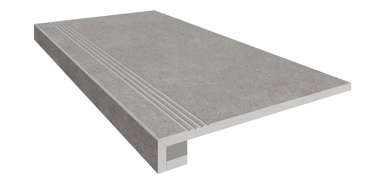 Ступени Комплект estima ln02 luna grey (Ступень 33x120 непол. прямоугол. бортик с насечками + Подступенок 14,5x120) 33x120