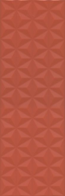 Керамическая плитка Диагональ красный структура обрезной 25x75