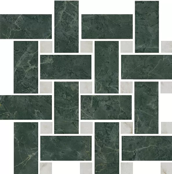 Керамическая плитка Декор kerama marazzi t038\sg6542 Серенада мозаичный зеленый лаппатированный 32x32