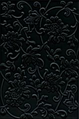 Керамическая плитка аджанта цветы черный 20x30