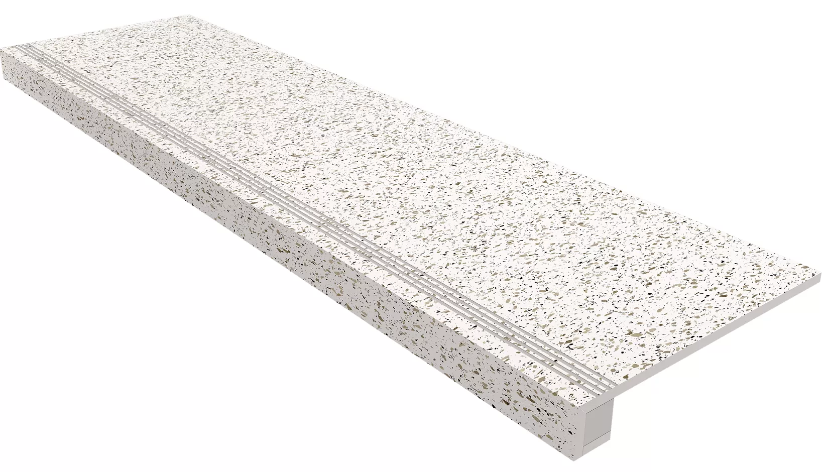 Ступени Комплект estima cm00 cosmos white (Ступень 33x120 непол. прямоугол. бортик с насечками + Подступенок 14,5x120) 33x120