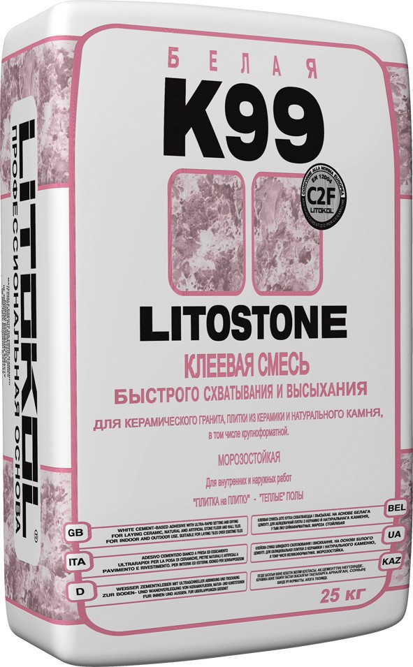 Высококачественная белая клеевая смесь LITOSTONE K99