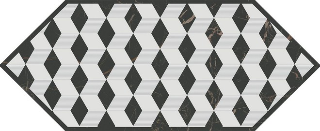 Керамическая плитка Декор Келуш 4 черно-белый 14x34