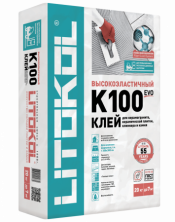Клей для плитки, керамогранита и камня Литокол HYPERFLEX K100 20кг С2 TE S2