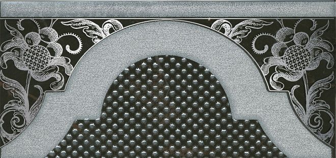 Керамическая плитка Декор Фрагонар чёрный hgd\b266\16072 7,4x15