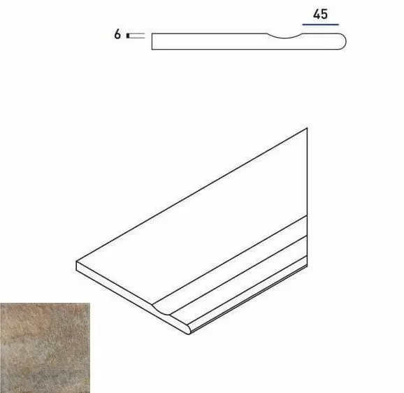 Керамогранит ЭМЕРАЛЬД БОРТИК 30x60 С ВЫЕМКОЙ ЗАКРУГЛЁН 620090000261 30x60