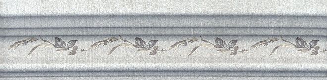 Керамическая плитка Бордюр Багет Кантри Шик серый декорированный 5x20