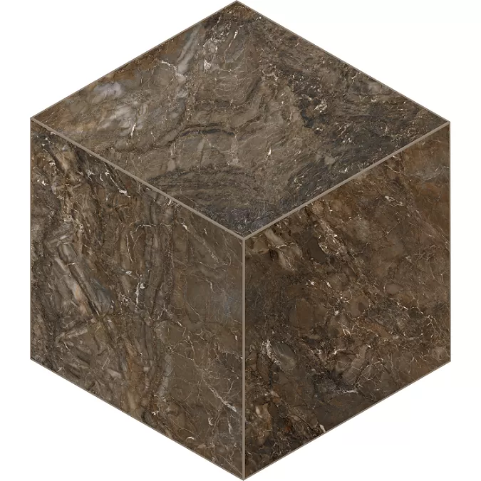 Мозаика estima br04 bernini cube dark brown коричневый 25x29