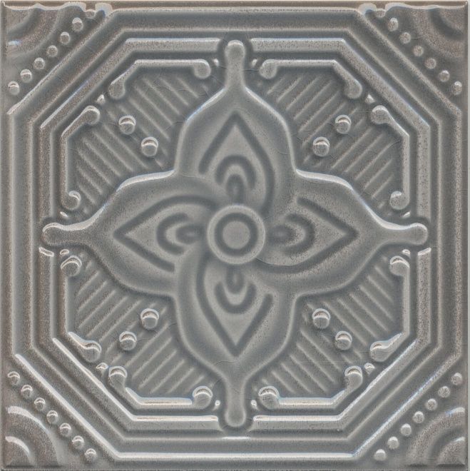 Керамическая плитка Декор Салинас серый 15x15