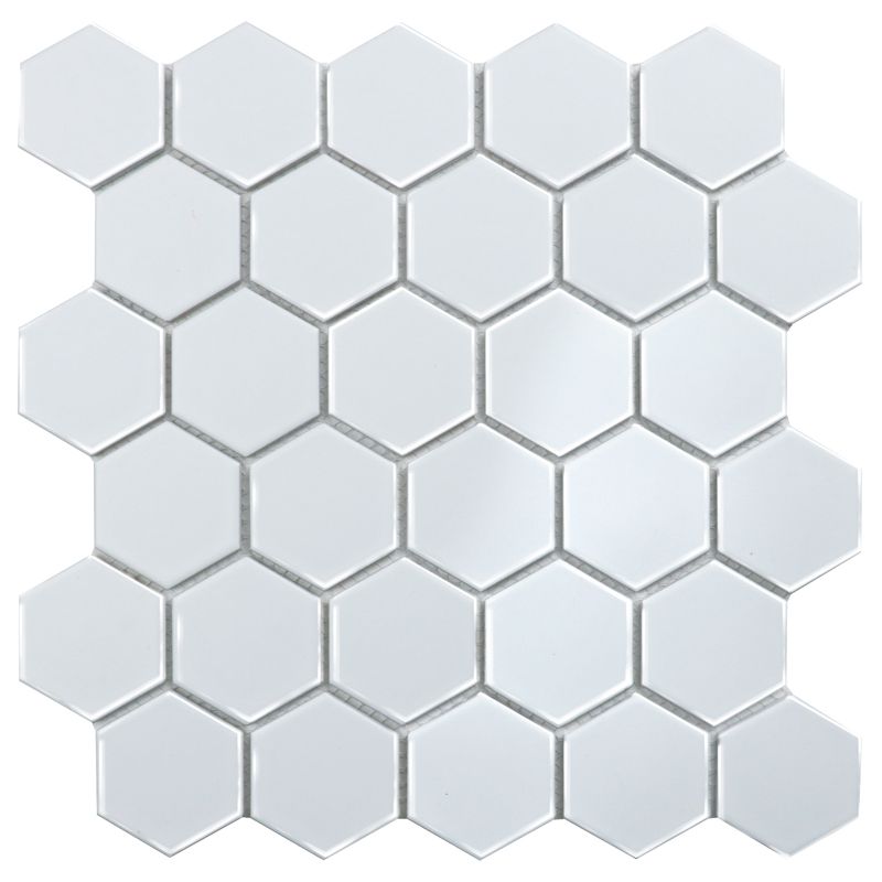 Мозаика hexagon small white glossy 26,5x27,8