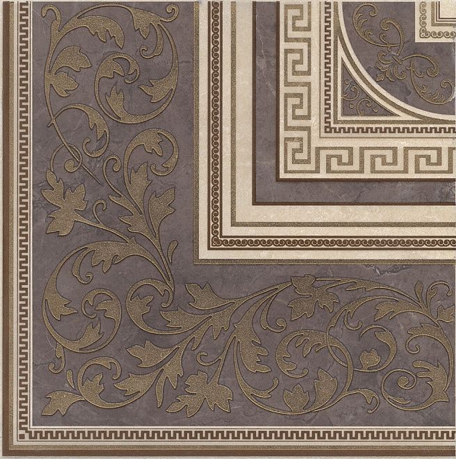 Фото Керама Марацци Декор Орсэ ковер угол лаппатированный 40,2x40,2 коричневый