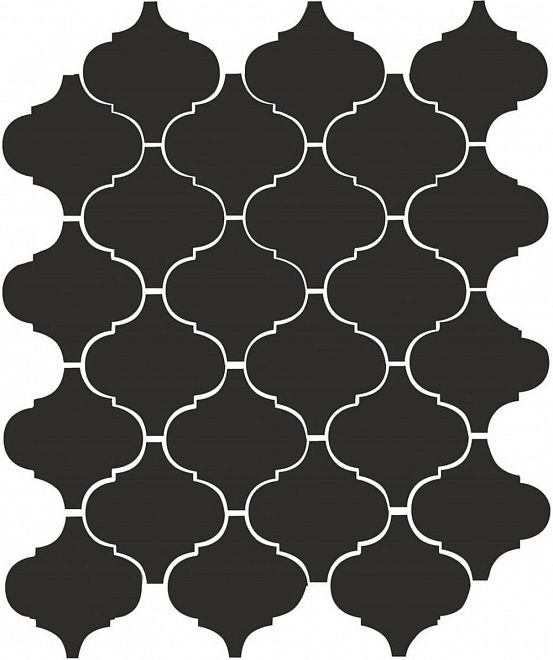 Керамическая плитка арабески глянцевый черный 26x30