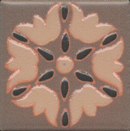 Керамическая плитка вставка анвер 12 коричневый 4,85x4,85