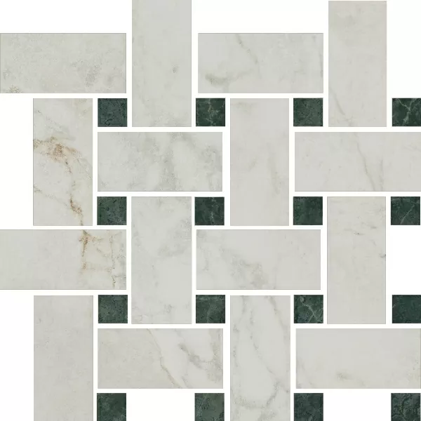 Керамическая плитка Декор kerama marazzi t038\sg6540 Серенада мозаичный белый лаппатированный 32x32